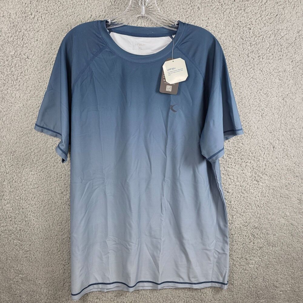 KPSUN Men's UPF 50+ Gradient Blue Sun Protection Shirt Size XL